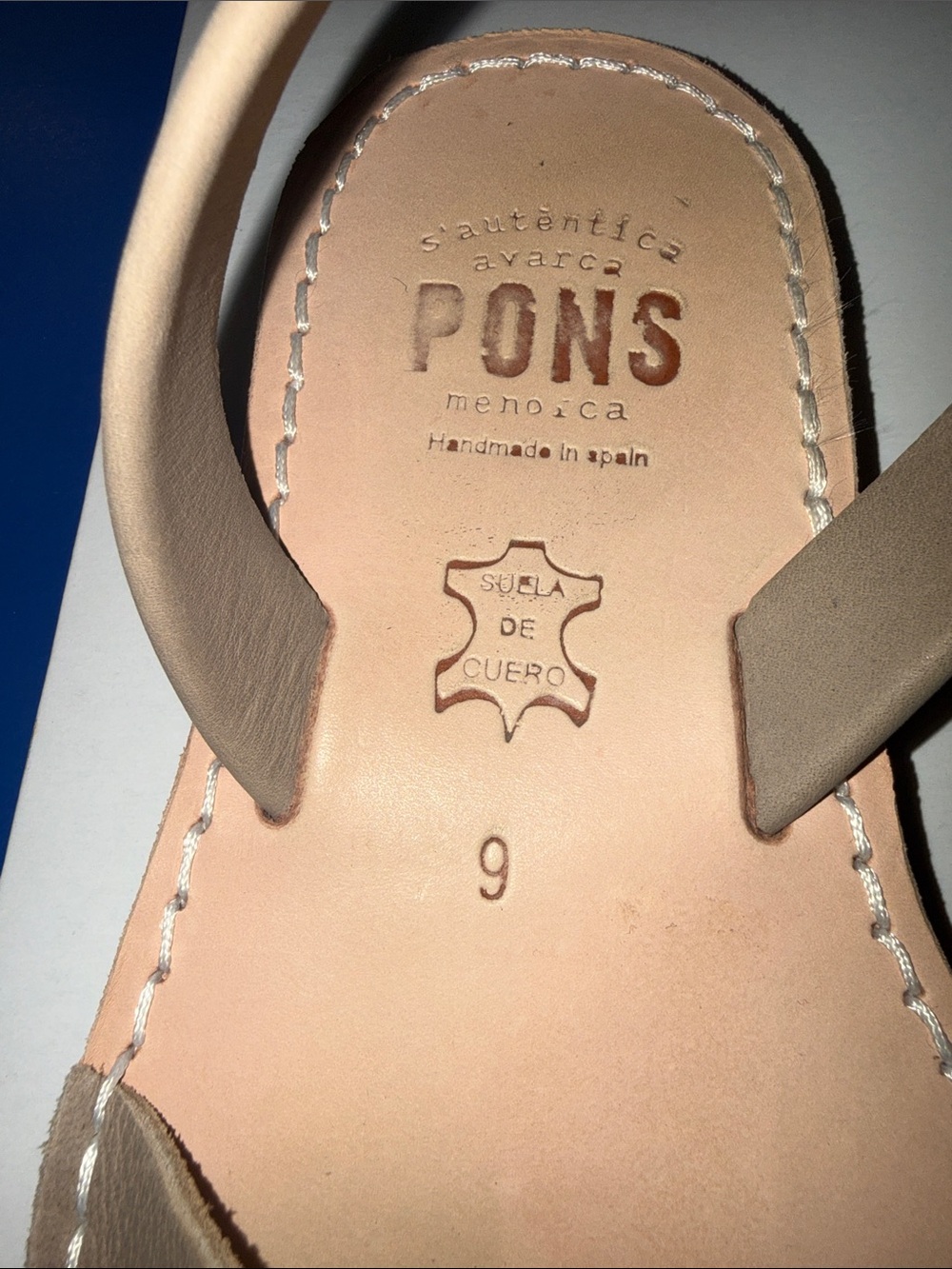 Pons Avarca Leather Sandals Taupe Gray Handmade Spain US 9 EU 39 - Picture 2 of 10